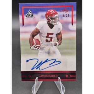 2021 Leaf Gold Rookie Javon Baker #GLR-JB2 Red Auto /25 (RC) Patriots 49ers
